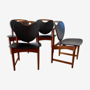 Suite of 4 vintage Scandinavian chairs Arne Hovmand Olsen