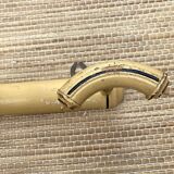 Antique wall-mounted coat rack in turned bamboo-style wood, 1930s-40s