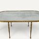 Maison Baguès coffee table in gilded bronze and aged mirror – 1950s