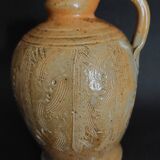 20th century stoneware carafe, salt stoneware, Perrine Léger, the workshop of the upper Gard