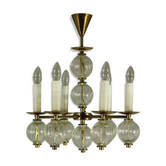1970s glass chandelier