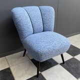 Blue wool cocktail chair 1960s