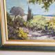 Oil painting on Isorel - Mediterranean landscape with Mimosa, signed Greuillet.
