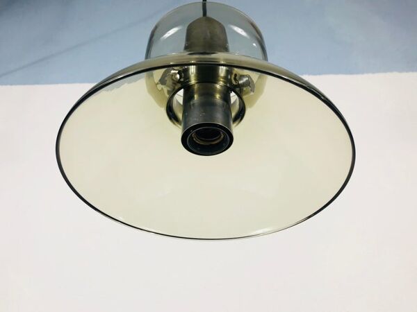 Lampe à suspension en verre rare de Limburg, années 1970