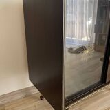 Vitrine bar à roulettes eclairée vitange annees 50