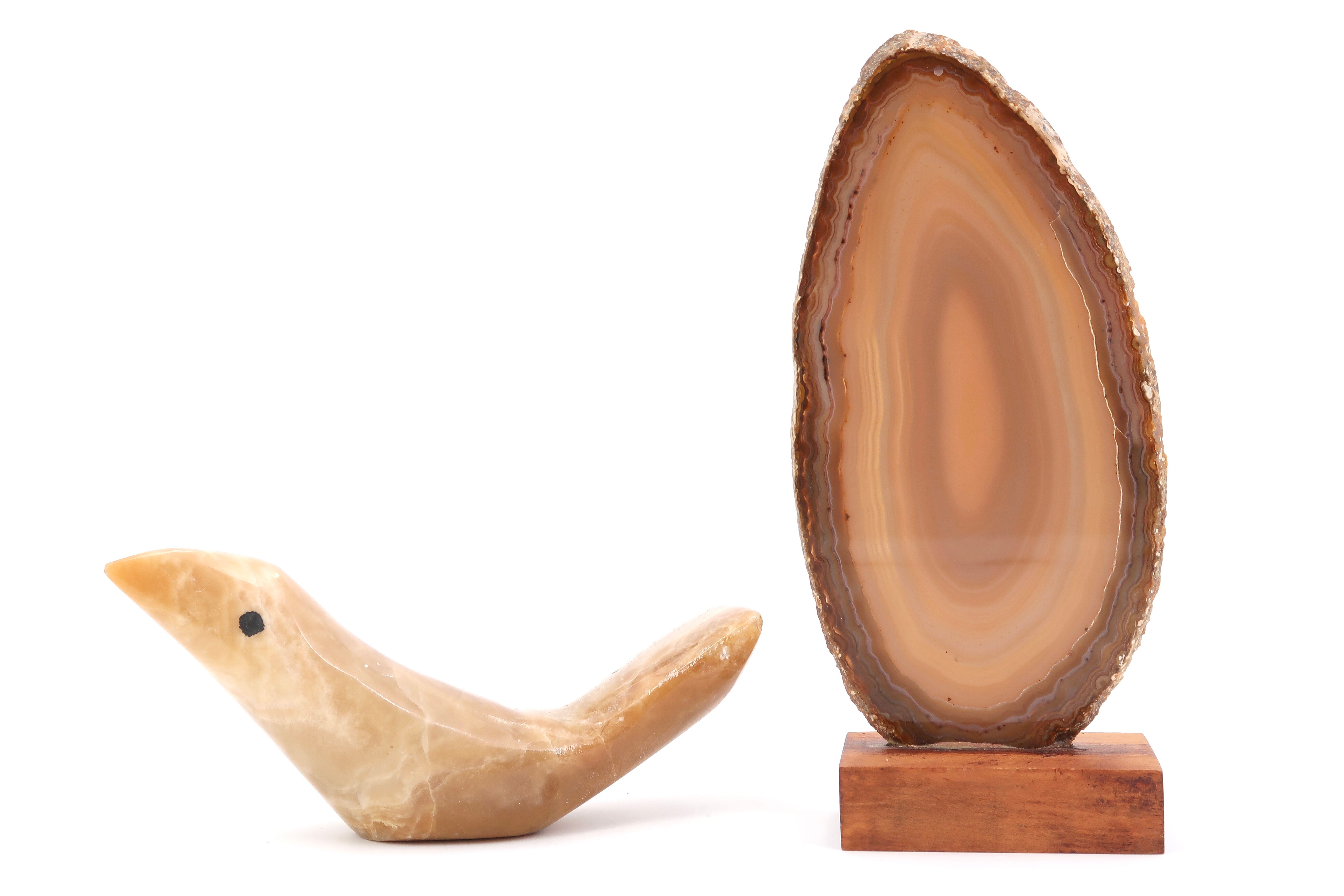 Moroccan alabaster bird paperweight, 70s