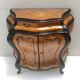 Ebonized Beech and Walnut-Root Cabinet with a Glass Top, Brianza, Italy