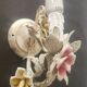 Set von 2 Shabby Chic Wandlampen Tole Schmiedeeisen Porzellan Rosen Blumen