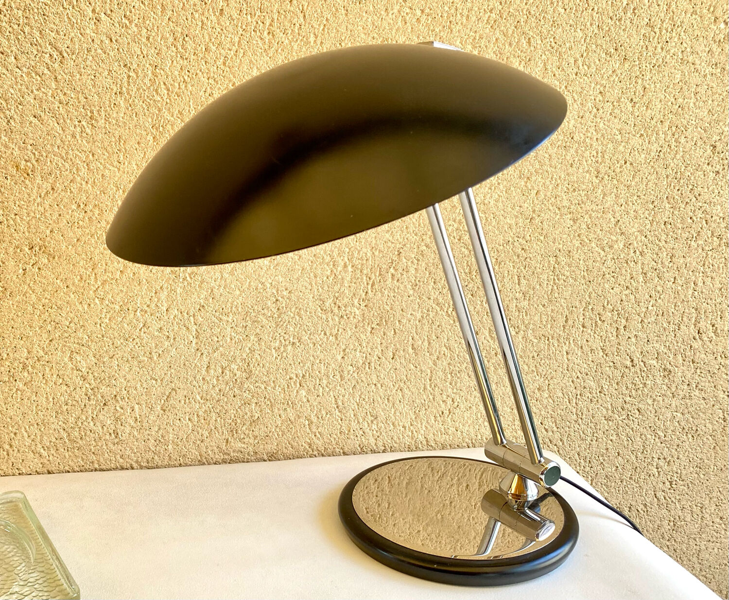 Desk lamp saucer Aluminor France vintage 70s