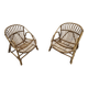 Vintage wicker basket armchairs