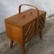 Worker sewing box feet compass