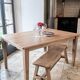Farm table and bench ("A frame") in solid French oak.