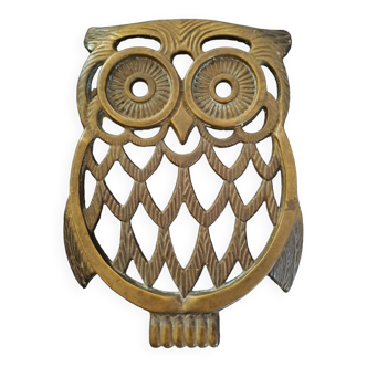 Dessous de plat hibou en laiton