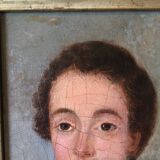 Oil on canvas mounted on panel "portrait of a young man" 19th century