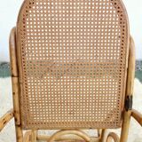 Rocking-chair canned in bamboo design 1960s