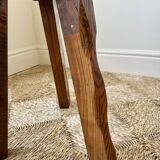 Midcentury brutalist rustic primitive side table by Wanderwood, England.