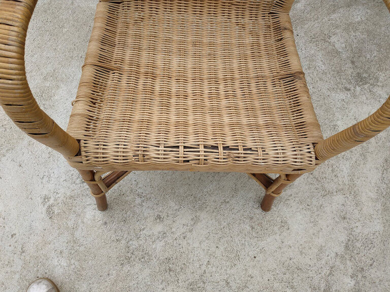 Vintage rattan armchair