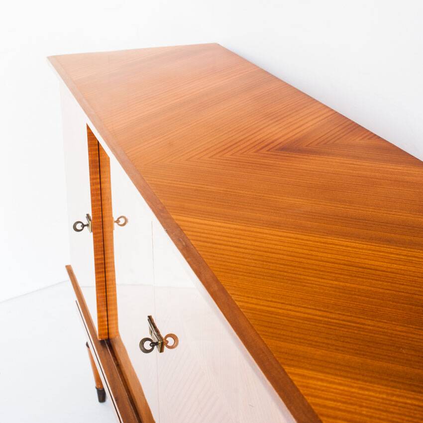 Vintage sideboard / Mid Century. Wood with marquetry finishes. France, 1960s.