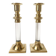 Pair of brass and lucite candlesticks, 1970s
