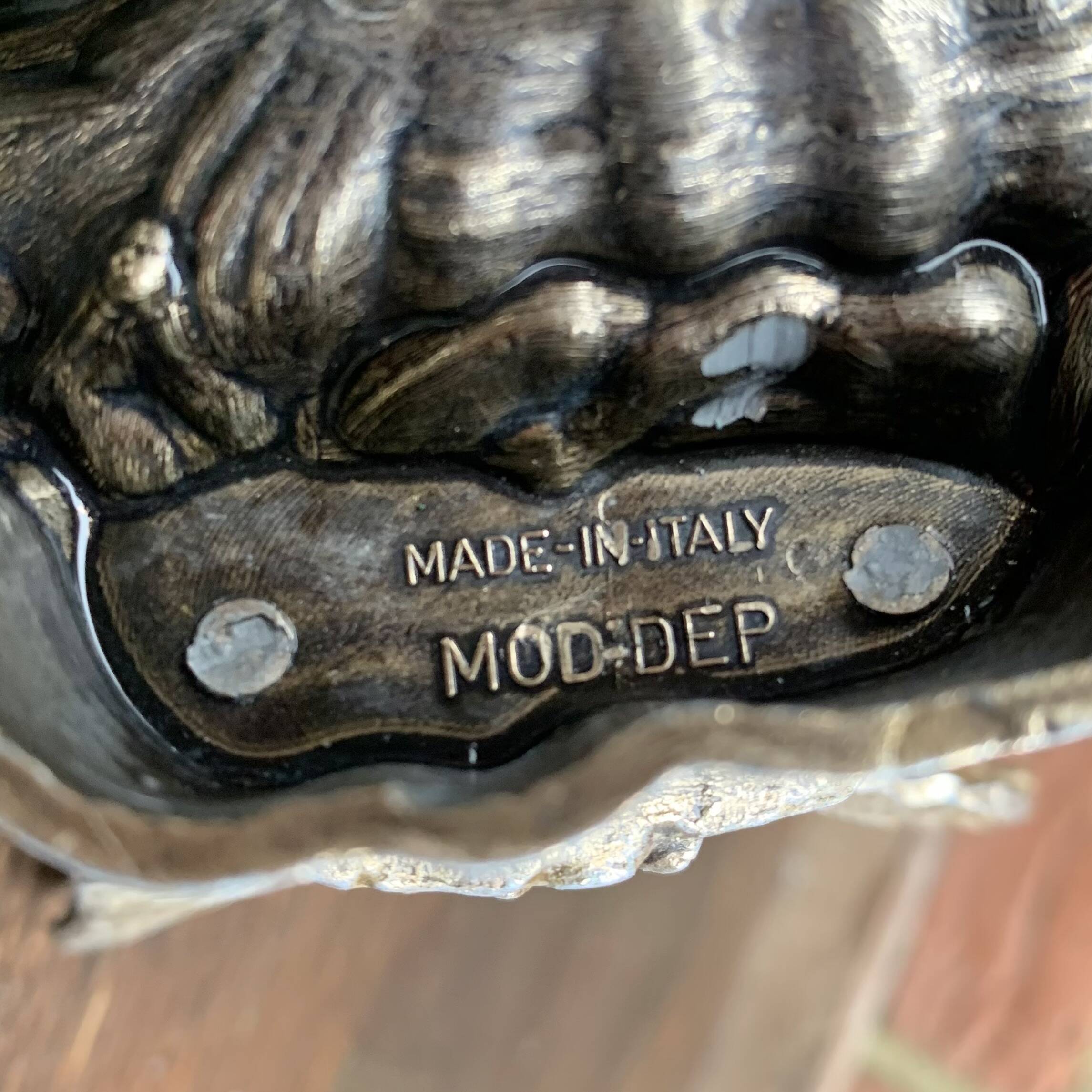 Antique decorative brass ashtray or pocket emptier - Made in Italy - Registered Design