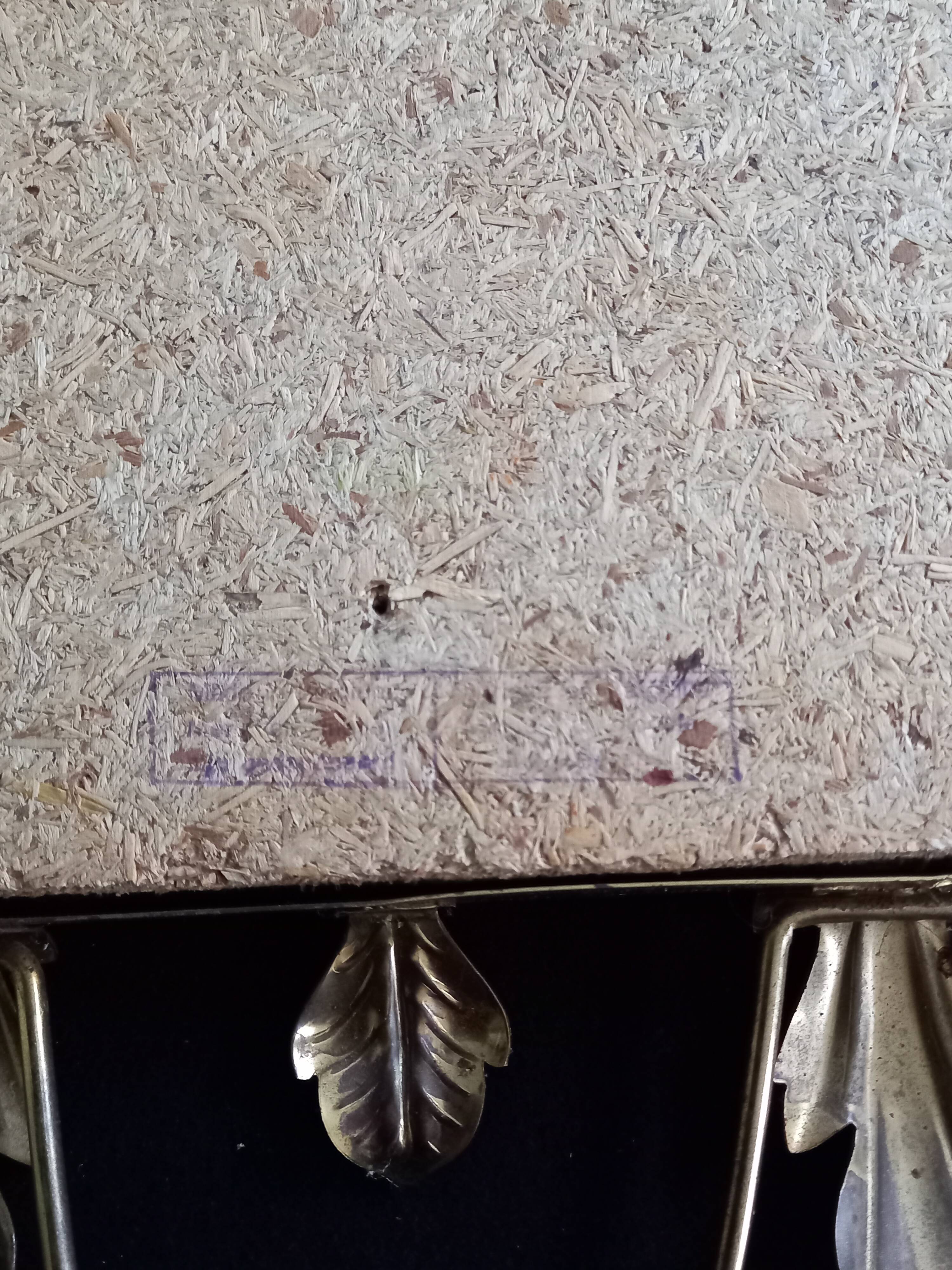 Large arched mirror with acanthus leaves and scrolls in gold metal from deknudt, 1960s