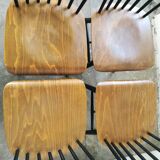 Set of 4 Scandinavian chairs with two-tone bars