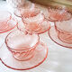 Lot of 6 Pink Tea Cups - Rosaline Subcups ARCOROC LUMINARC Tea Service