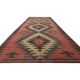 Tapis vintage en laine kilim géométrique, tapis rouille traditionnel en kilim tissé à plat.
