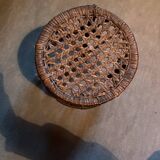 Mini old rattan stool