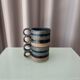 Pair of Vintage Danish Studio Pottery Mugs – Denmark Stoneware Cups – Blue
