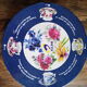 Set of 6 coffee cups and 6 sub-cups in white earthenware blue floral décor