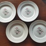 8 assiettes plates en faïence fine L'Amandinoise