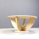 Vintage round ravertine coffee table, 1970s