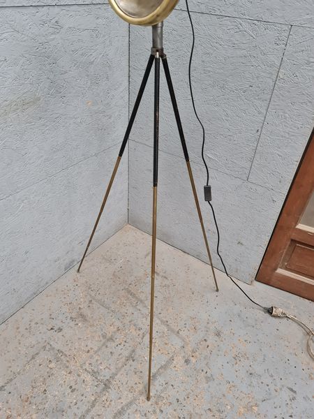 Former Ducellier Paris lighthouse in polished brass on gold tripod and adjustable black