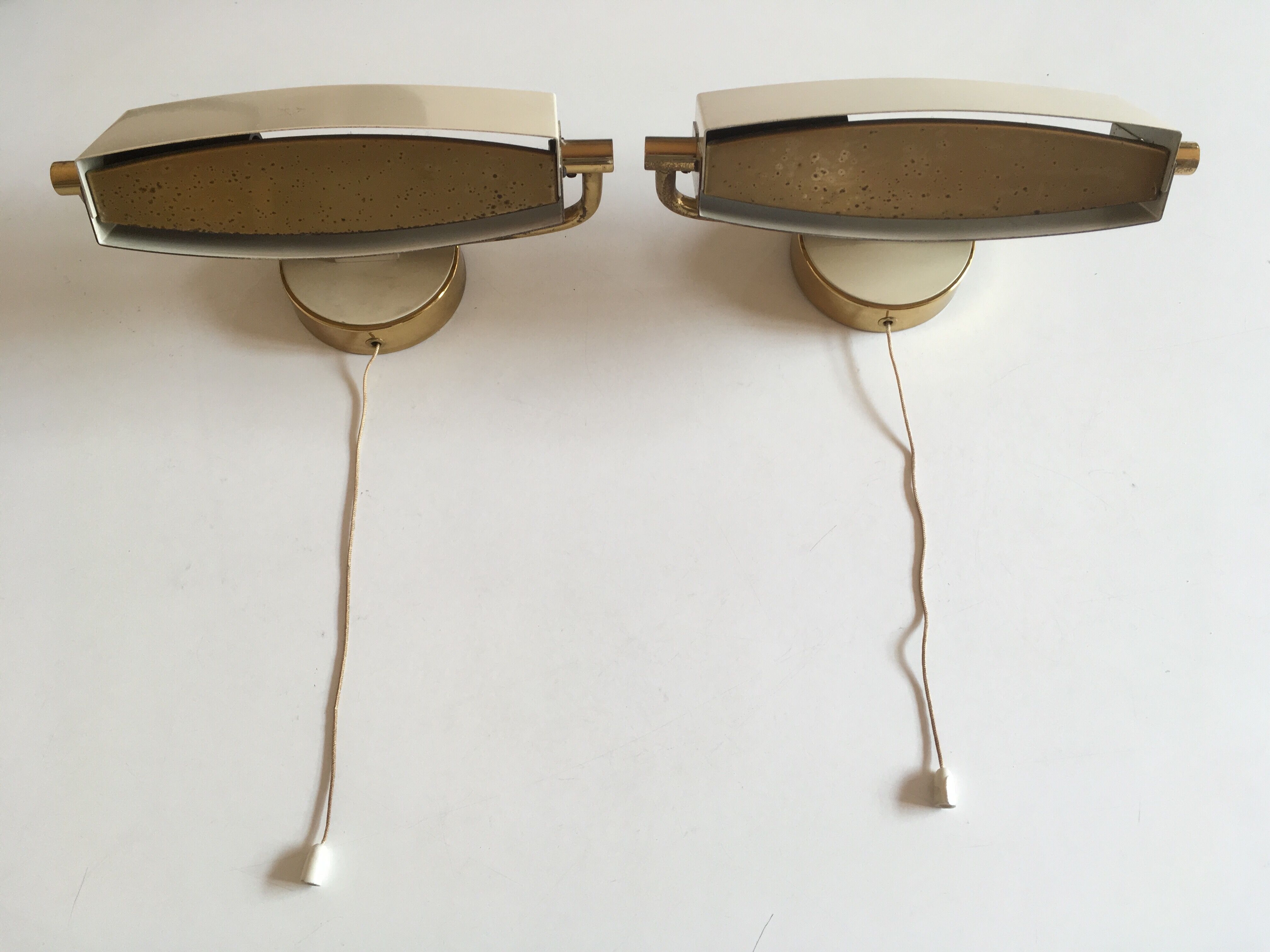 Pair of wall lamps of Jacques Biny brass, 60 years