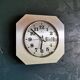 Horloge formica vintage pendule murale silencieuse carrée "Junghans argent"