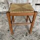 Vintage Turned Wooden Stool + Woven Seat #D652