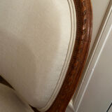 Pair of Louis XVI style medallion armchairs, late 19th / early 20th century.