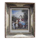 Attributed to Eugène Devéria (1805-1865) The Happy Family, Framed Watercolour