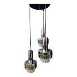 Vintage space age massive green waterfall pendant light