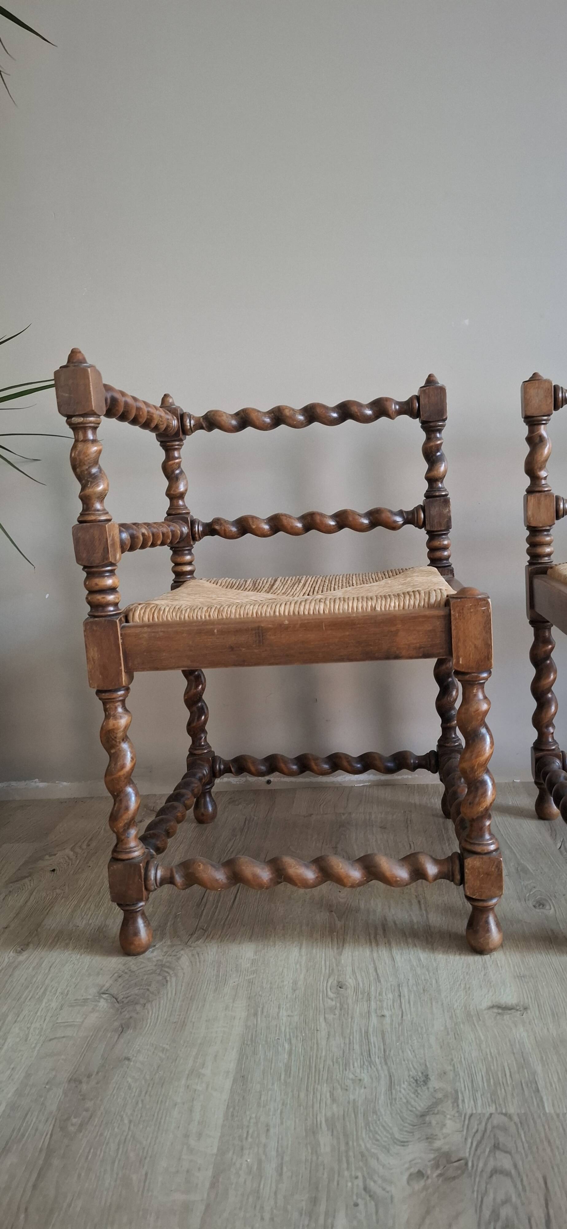 Pair of corner chairs with fireside