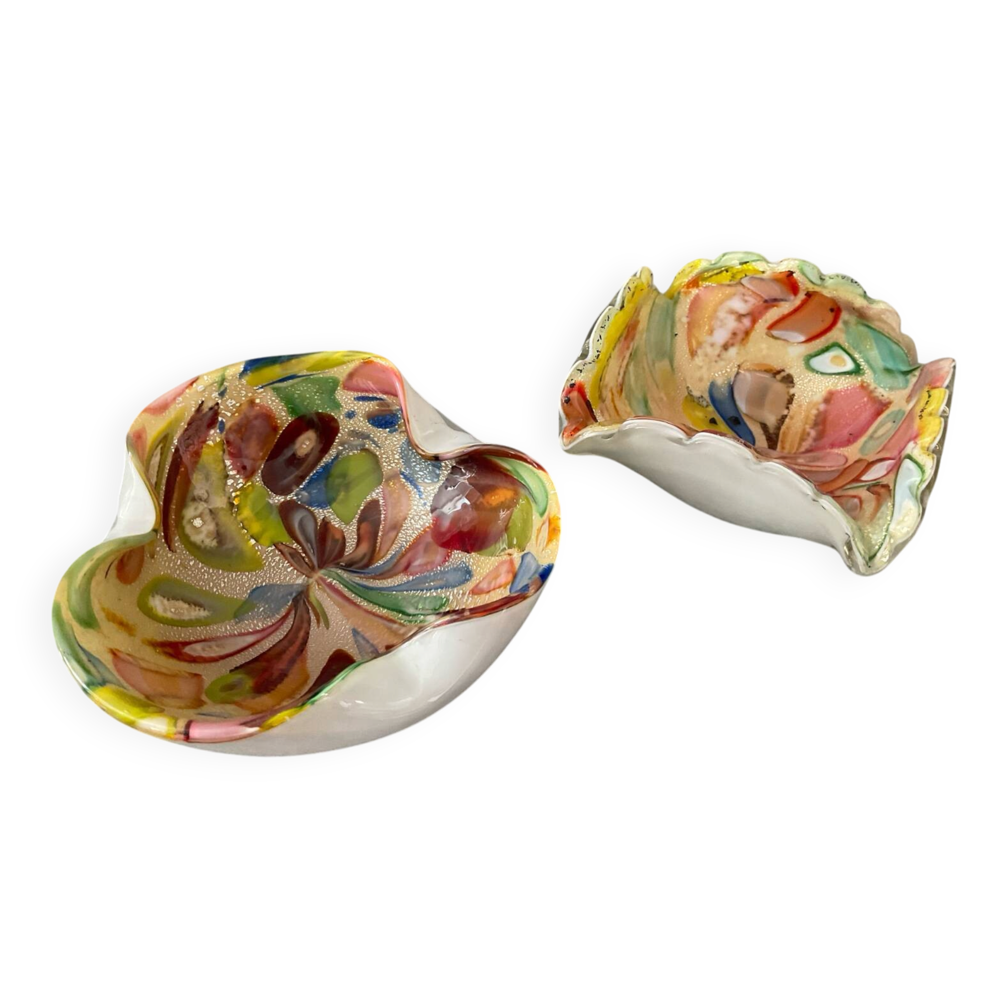 Pair of vintage Murano glass pocket trays