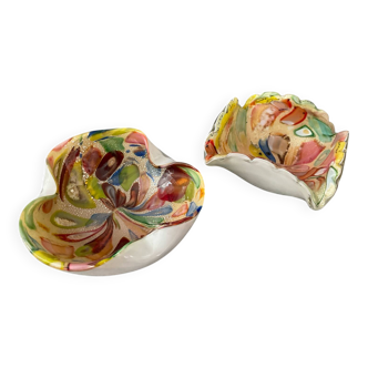 Pair of vintage Murano glass pocket trays