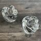 Pair of rose crystal candle holders by Daum France