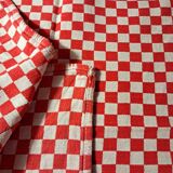 Set of 6 red checkered napkins