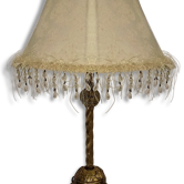 Lampe dorée à pied doré aux trois éléphants