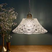 Vintage molded glass lampshade pendant light - tableware collection -