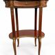 Kidney table in mahogany, brocatelle marble, Louis XV Transition, 19th century.