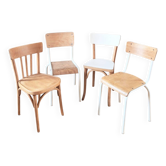 Set of 4 reimagined and mismatched vintage chairs