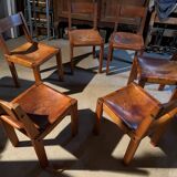 1 lot of 6 chairs by Pierre Chapo